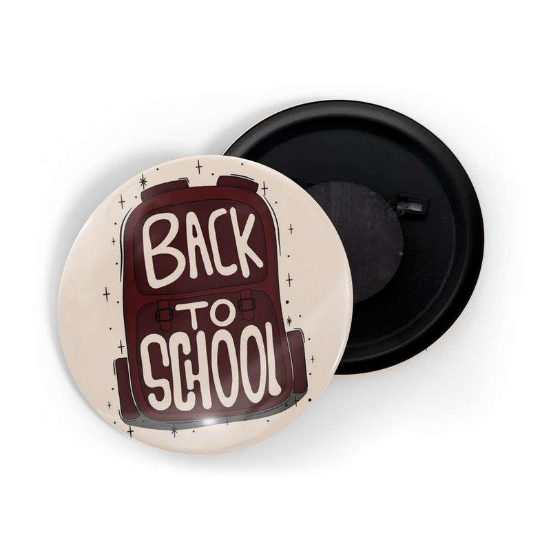 dhcrafts Pink color Round Fridge Magnet Back To School Glossy Finish Design Pack of 1 (58 mm)